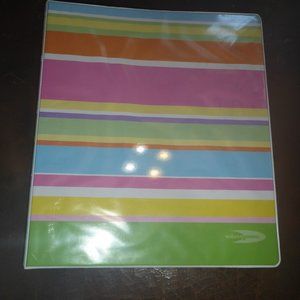 Pastel Striped 1" 3 Ring Binder